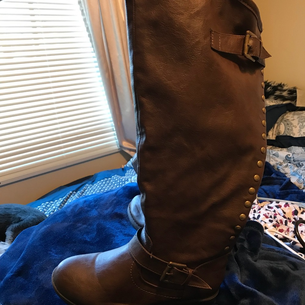 Brown knee-high boots